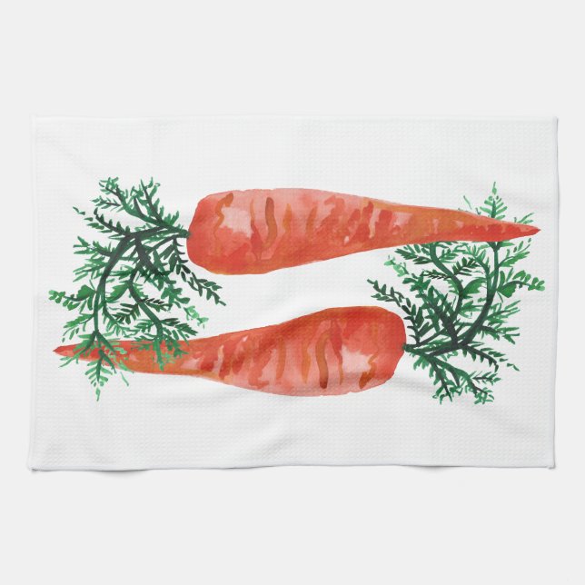 Toalla de cocina de zanahorias acuáticas (Horizontal)