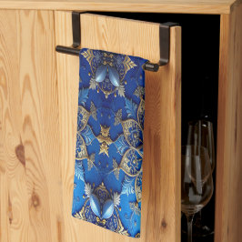 Toalla de cocina decorativa azul para fiestas