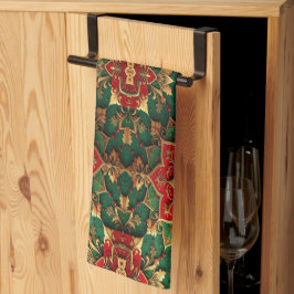Toalla de cocina decorativa navideña roja y verde