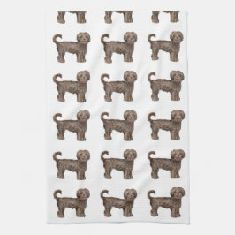 Toalla de cocina del AMOR de LABRADOODLE 16" x 24"
