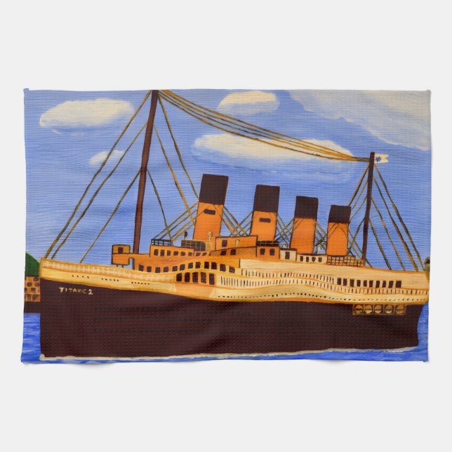 Toalla de cocina del barco Titanic (Horizontal)