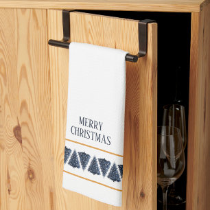 Toalla de cocina del borde del árbol de navidad