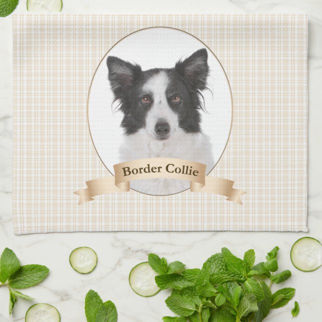 Toalla de cocina del border collie (Doblado)