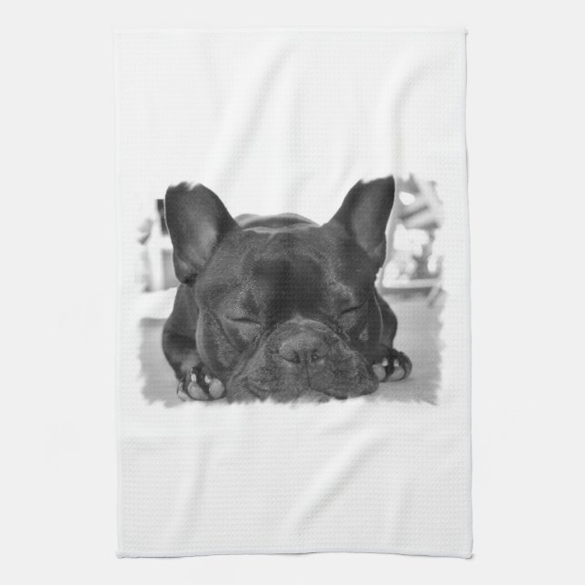 Toalla de cocina del bulldog francés (Vertical)