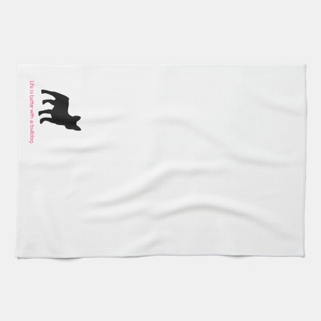 Toalla de cocina del bulldog francés 16" x 24" (Horizontal)