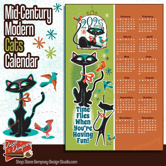 Toalla de cocina del calendario de gatos de mediad (Subido por el creador)