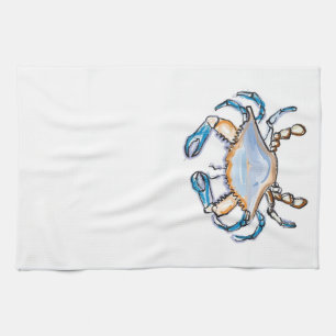 Toalla de cocina del cangrejo azul
