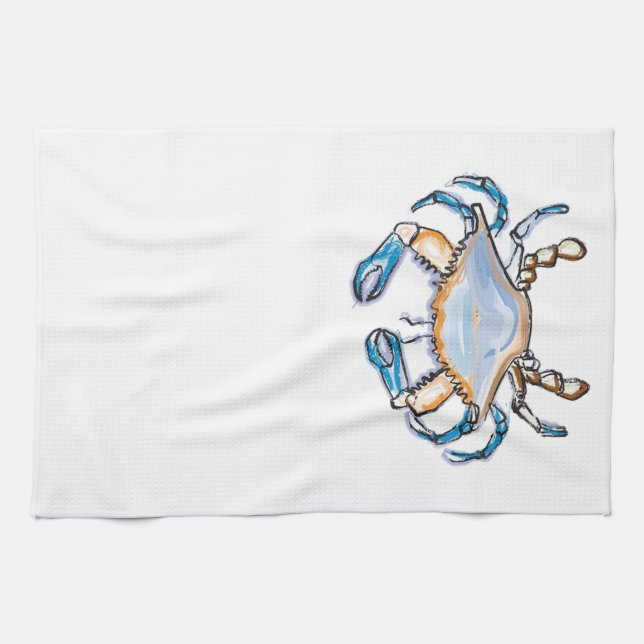 Toalla de cocina del cangrejo azul (Horizontal)