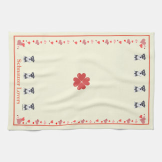 Toalla de cocina del corazón del Schnauzer de