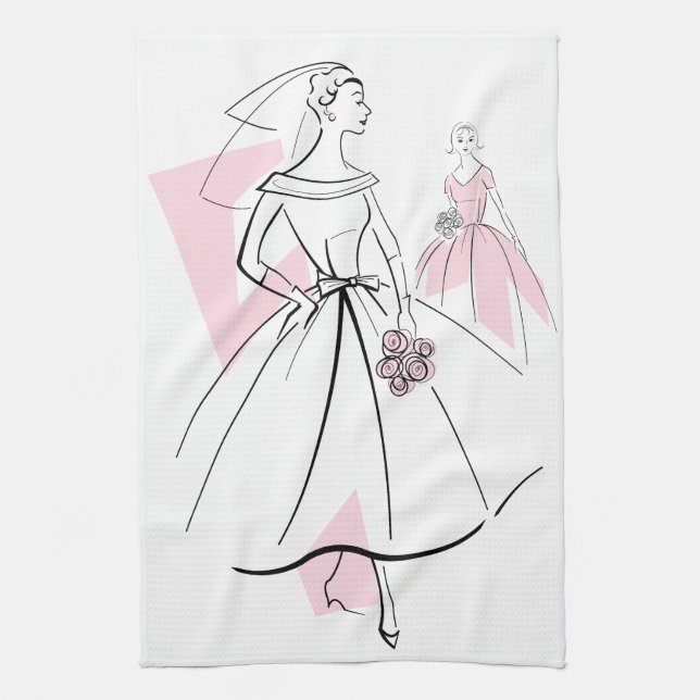 Toalla de cocina del grupo de moda Bride Pink (Vertical)