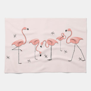 Toalla de cocina del grupo rosa Flamingos