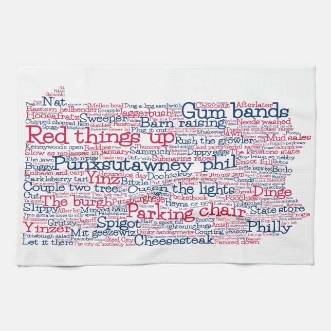 Toalla de cocina del mapa de arte de palabras en j (Horizontal)