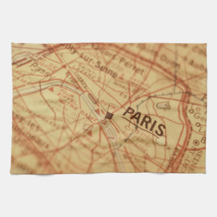 Toalla de cocina del mapa del vintage de PARÍS