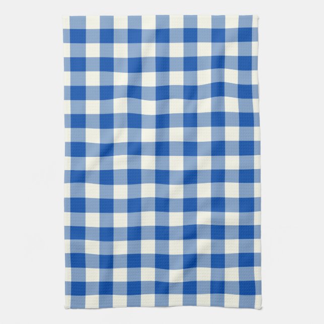 Toalla de cocina del modelo de la guinga en azul (Vertical)
