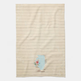 Toalla de cocina del patrón estatal de Illinois