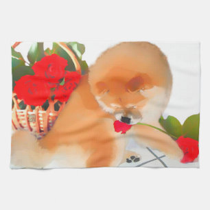 Toalla de cocina del perro chino del heARTdog de