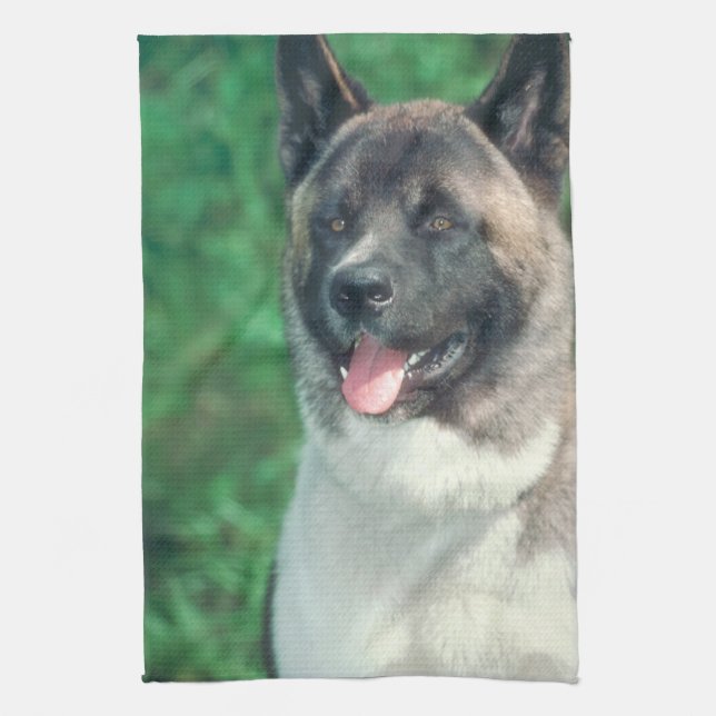 Toalla de cocina del perro de Akita (Vertical)