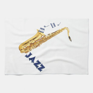 Toalla de cocina del saxofón del jazz