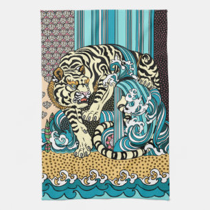 Toalla de cocina del tigre blanco Feng Shui