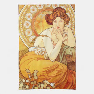 Toalla de cocina del Topaz de Alfonso Mucha