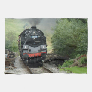 Toalla de cocina del tren del vapor