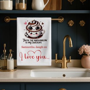Toalla de cocina divertida con cita de amor y nomb