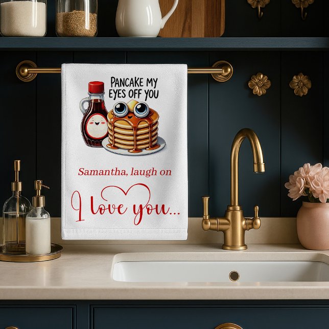 Toalla de cocina divertida con nombre personalizad (Custom Name Funny Food Towel Romantic Valentine)
