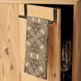 Toalla de cocina dorada ornamentada