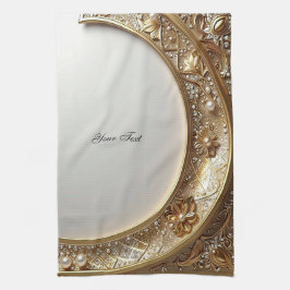 Toalla de cocina dorada ornamentada