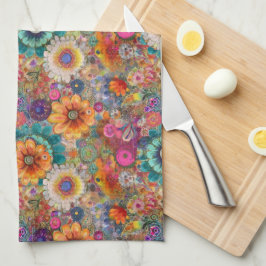 Toalla de cocina eléctrica de flor roja