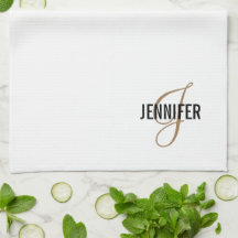 Toalla de cocina elegante con estilo de escritura 