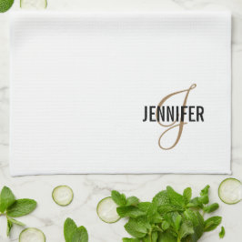 Toalla de cocina elegante con estilo de escritura
