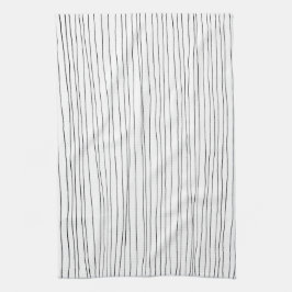 toalla de cocina en blanco y negro con rayas dibuj