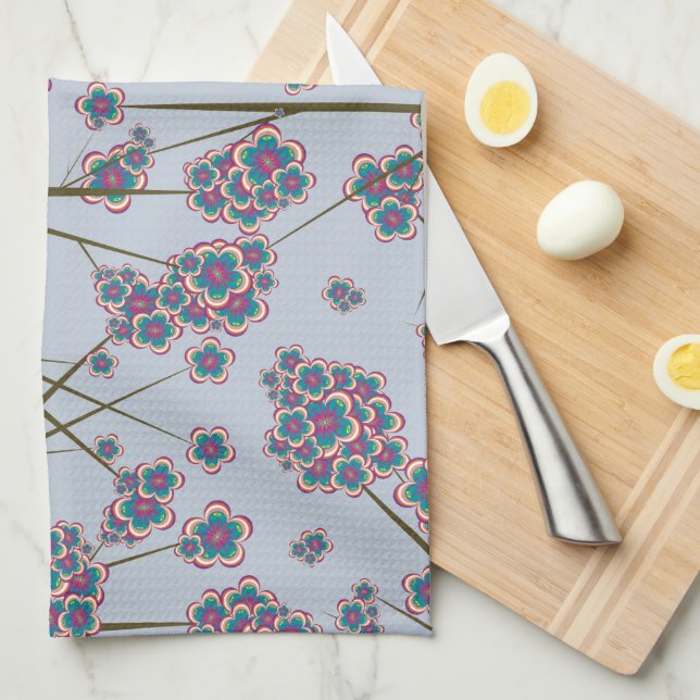 Toalla de cocina en el cielo de ramas peculiares (Doblado Cuarto)