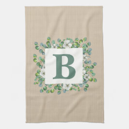Toalla de cocina en monograma Eucalyptus