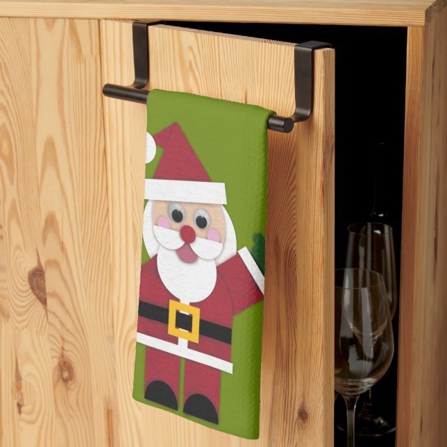 Toalla de cocina Felt Santa 2021 (Pliegue de tercios)