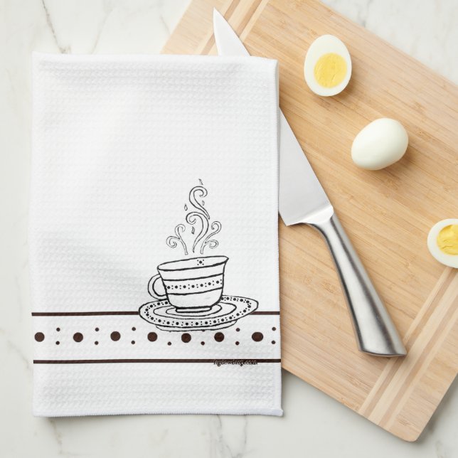 toalla de cocina figdewdrops White Relax Cup (Doblado Cuarto)