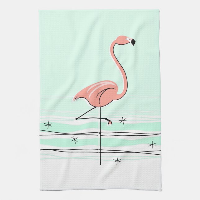 Toalla de cocina Flamingo Aqua (Vertical)