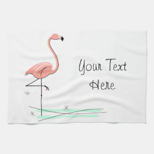 Toalla de cocina Flamingo Ocean Text