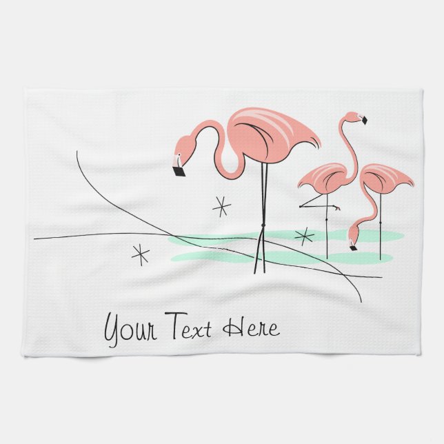 Toalla de cocina Flamingo Ocean Trio 3 Text (Horizontal)