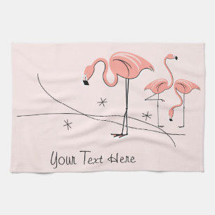 Toalla de cocina Flamingos Pink Trio 3 Texto