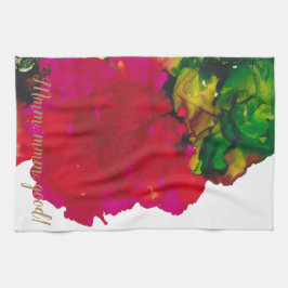 Toalla de cocina "Flor magenta"