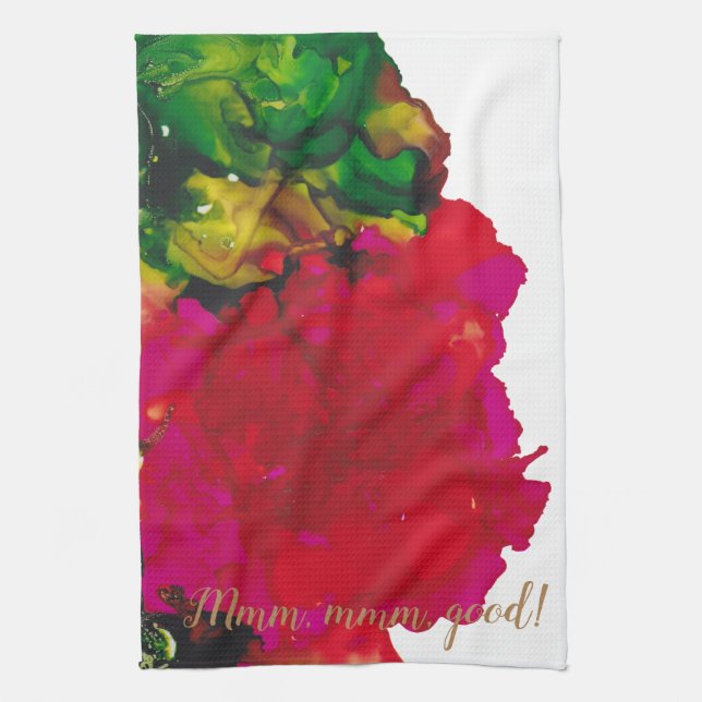 Toalla de cocina "Flor magenta" (Vertical)