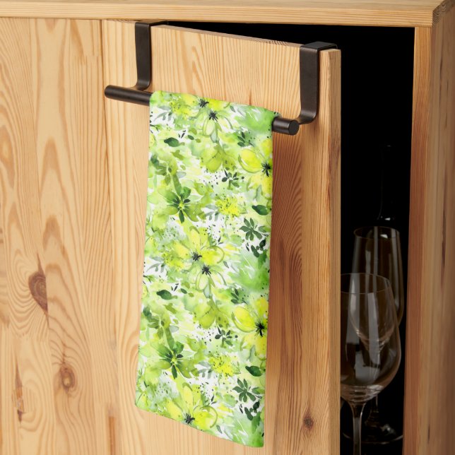Toalla de cocina floral (Pliegue de tercios)