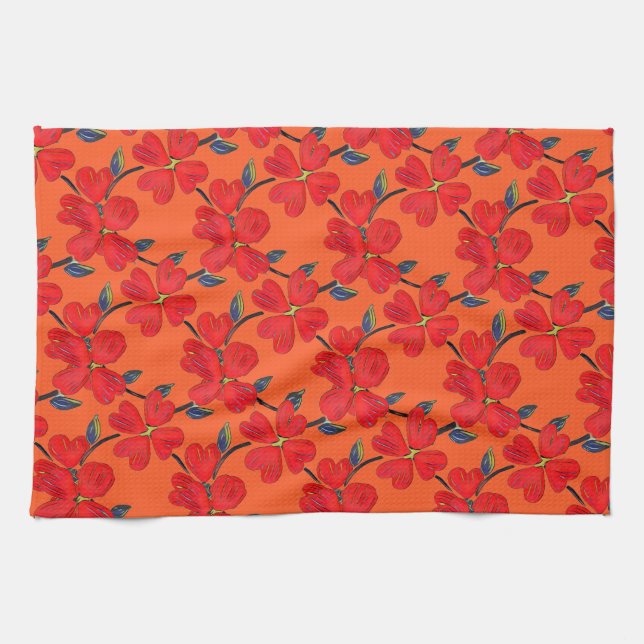 Toalla de cocina floral (Horizontal)