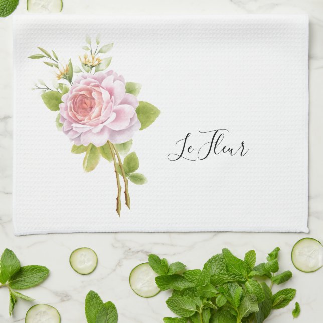 Toalla de cocina floral (Doblado)
