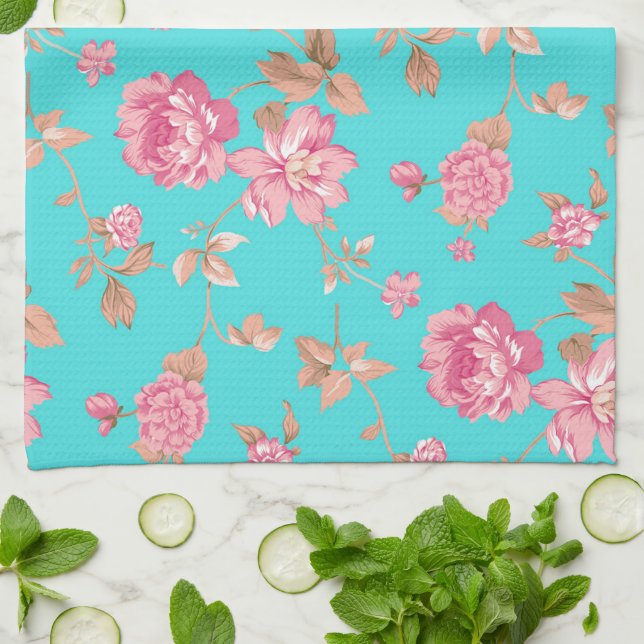 Toalla de cocina/floral (Doblado)
