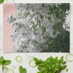 Toalla de cocina floral blanca