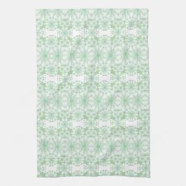 Toalla De Cocina Floral Blanca Y Verde De Mint