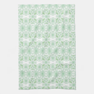Toalla De Cocina Floral Blanca Y Verde De Mint